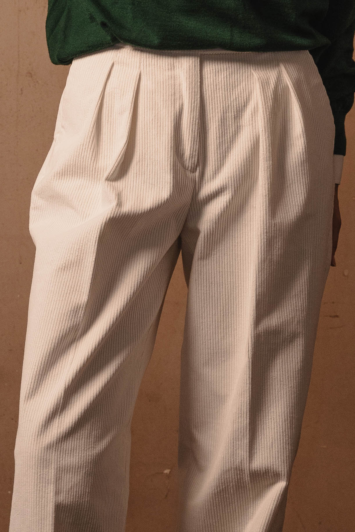 Pantalone 1 Donna Corduroy White