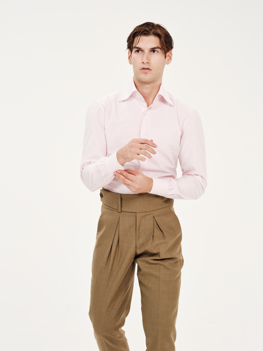 Camicia 1 Alta Righe Rosa