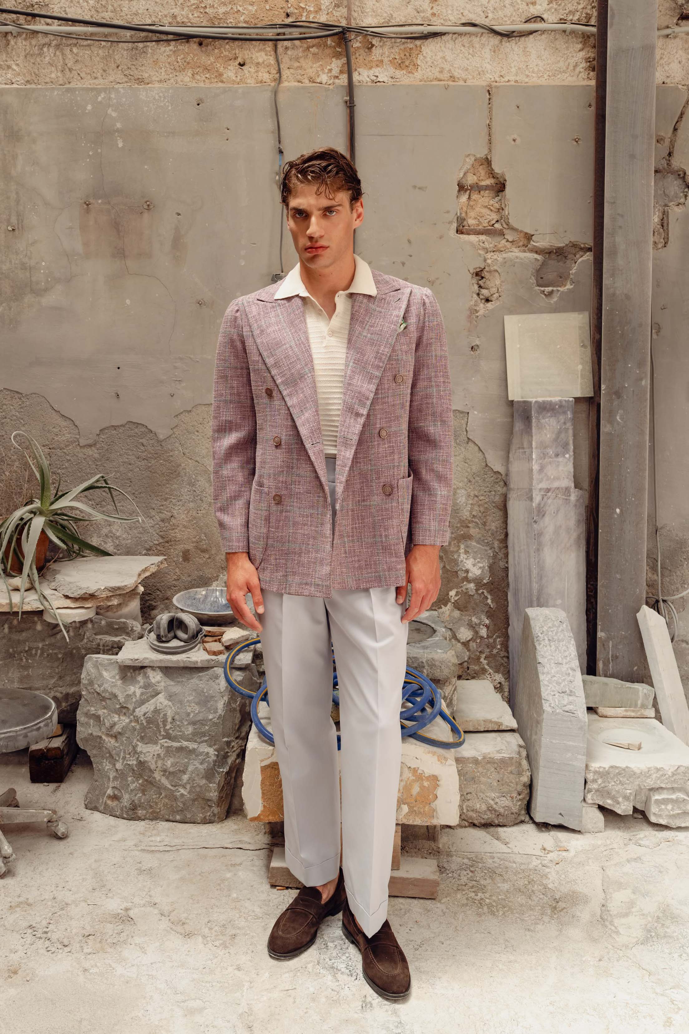 Giacca Doppiopetto Lilac Quadri
