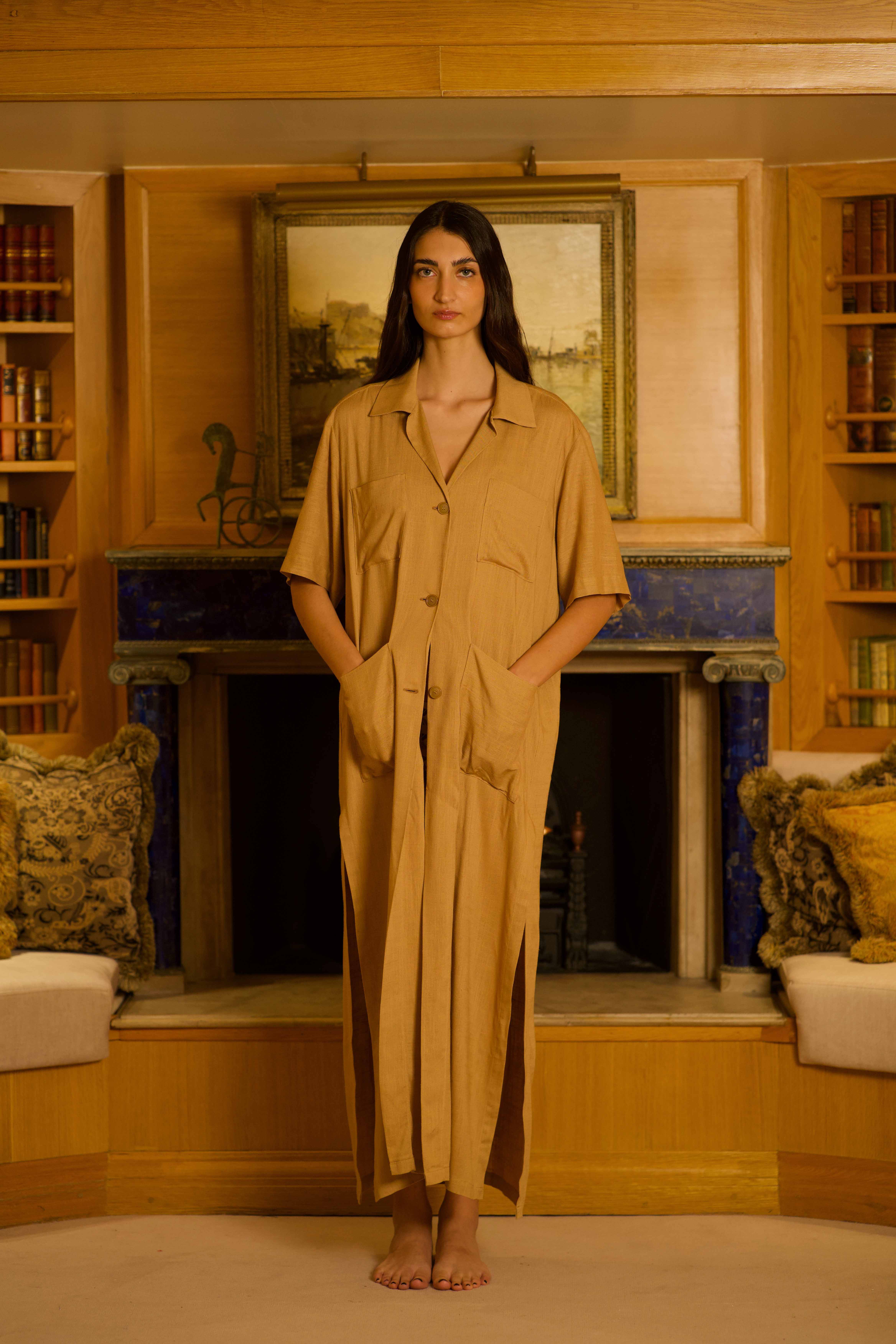 Camicia Mare Donna Camel