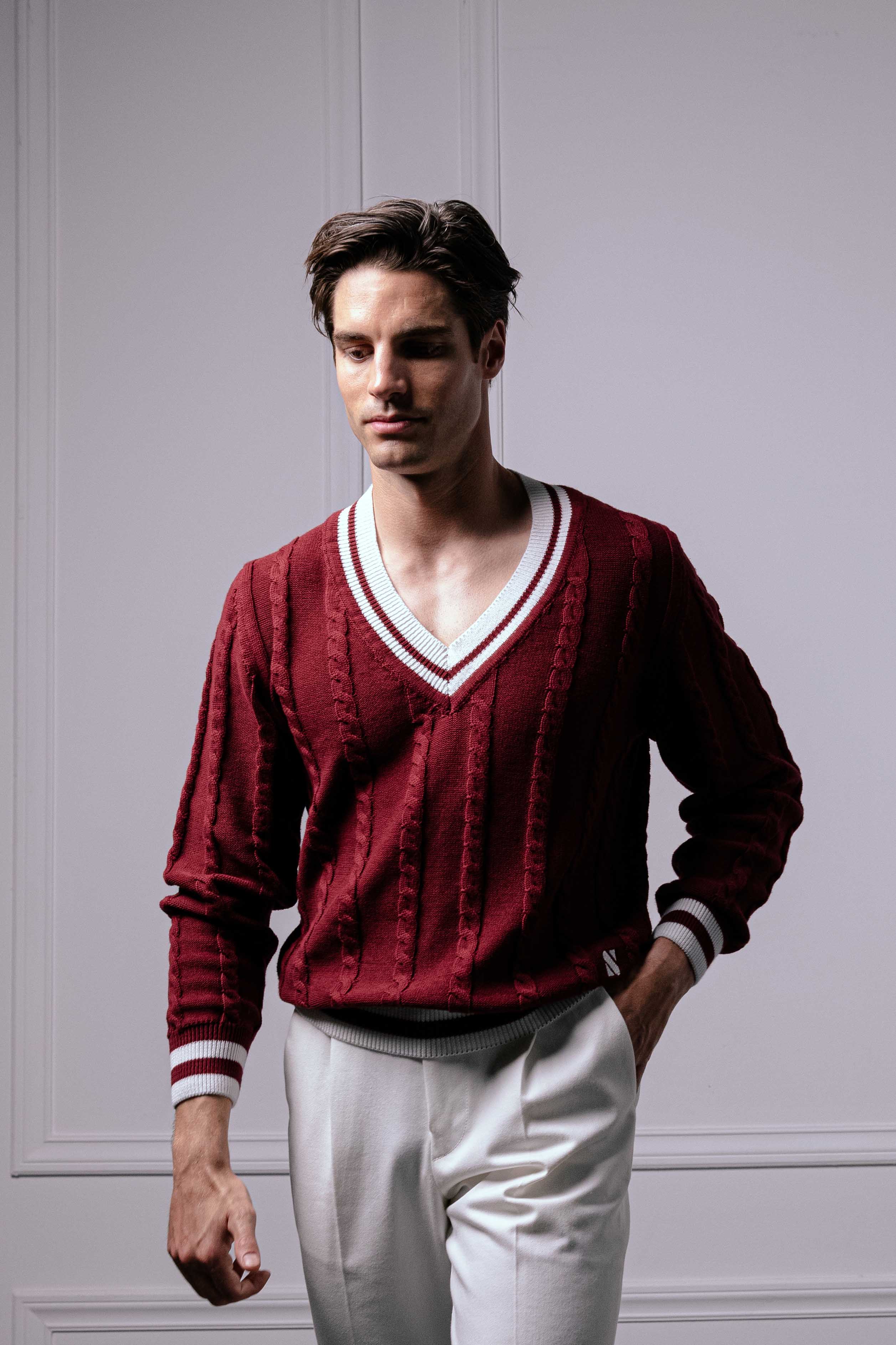 Tennis Sweater Bordeaux