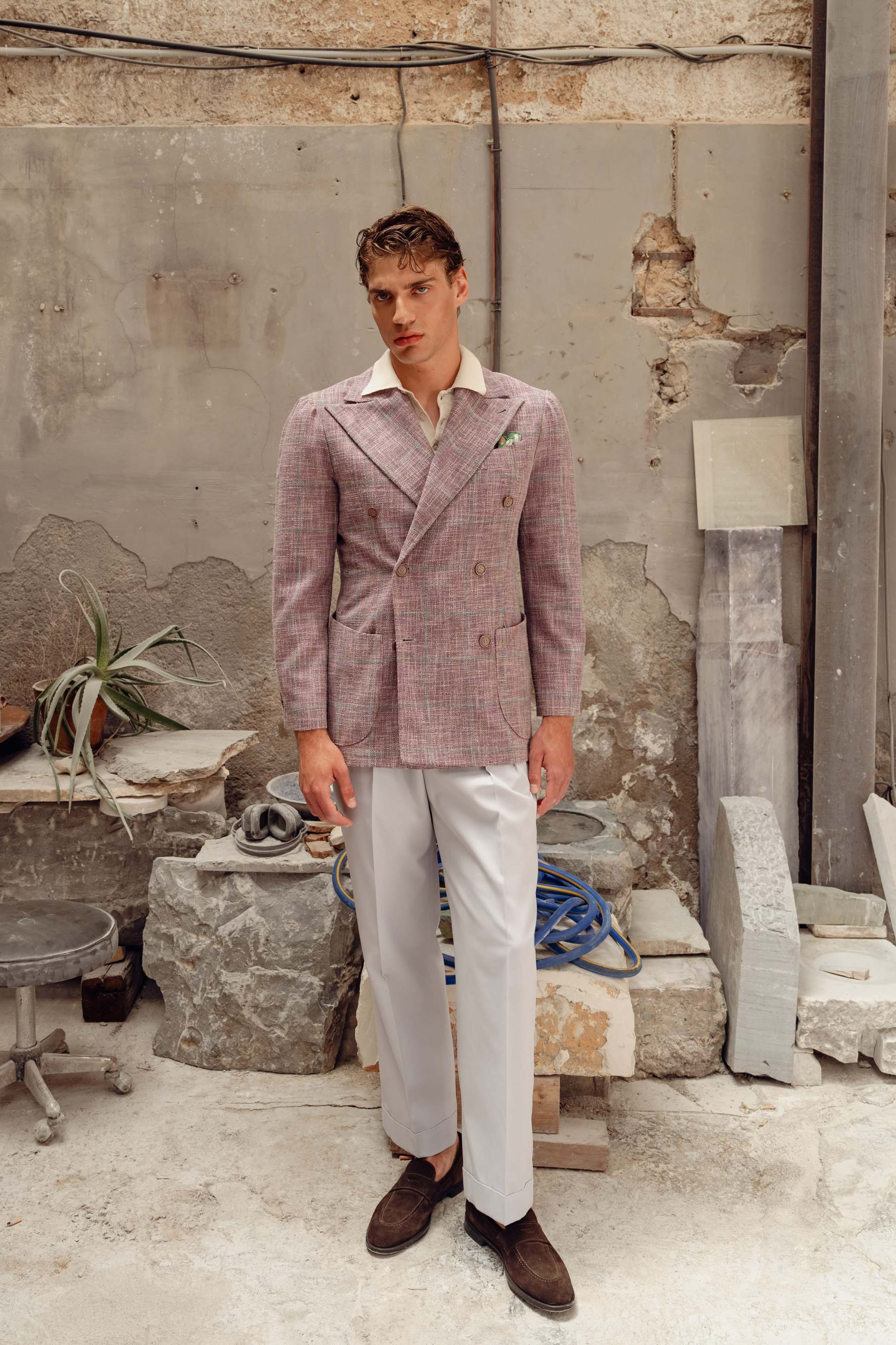 Giacca Doppiopetto Lilac Quadri