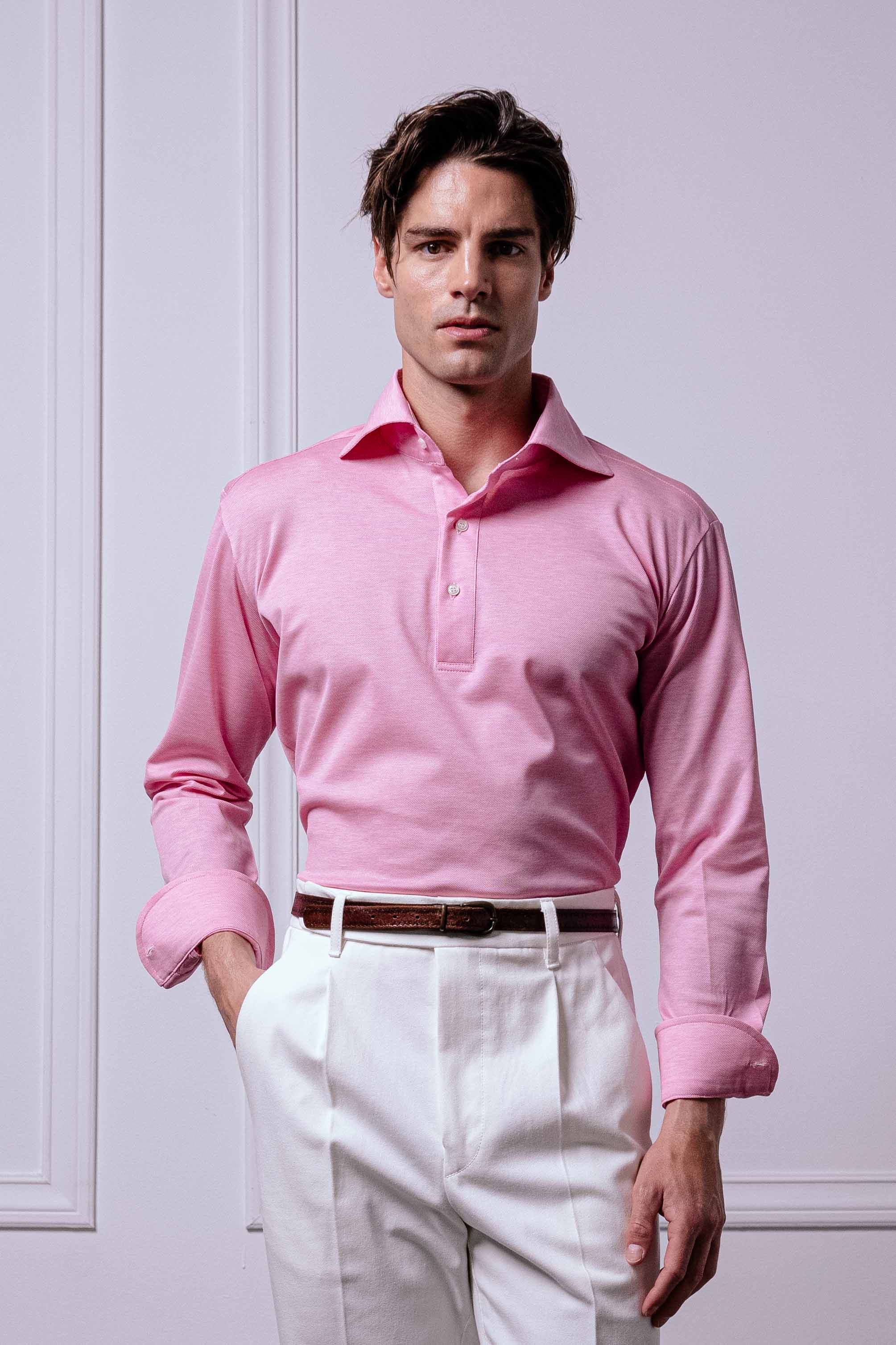 Camicia Polo Rosa