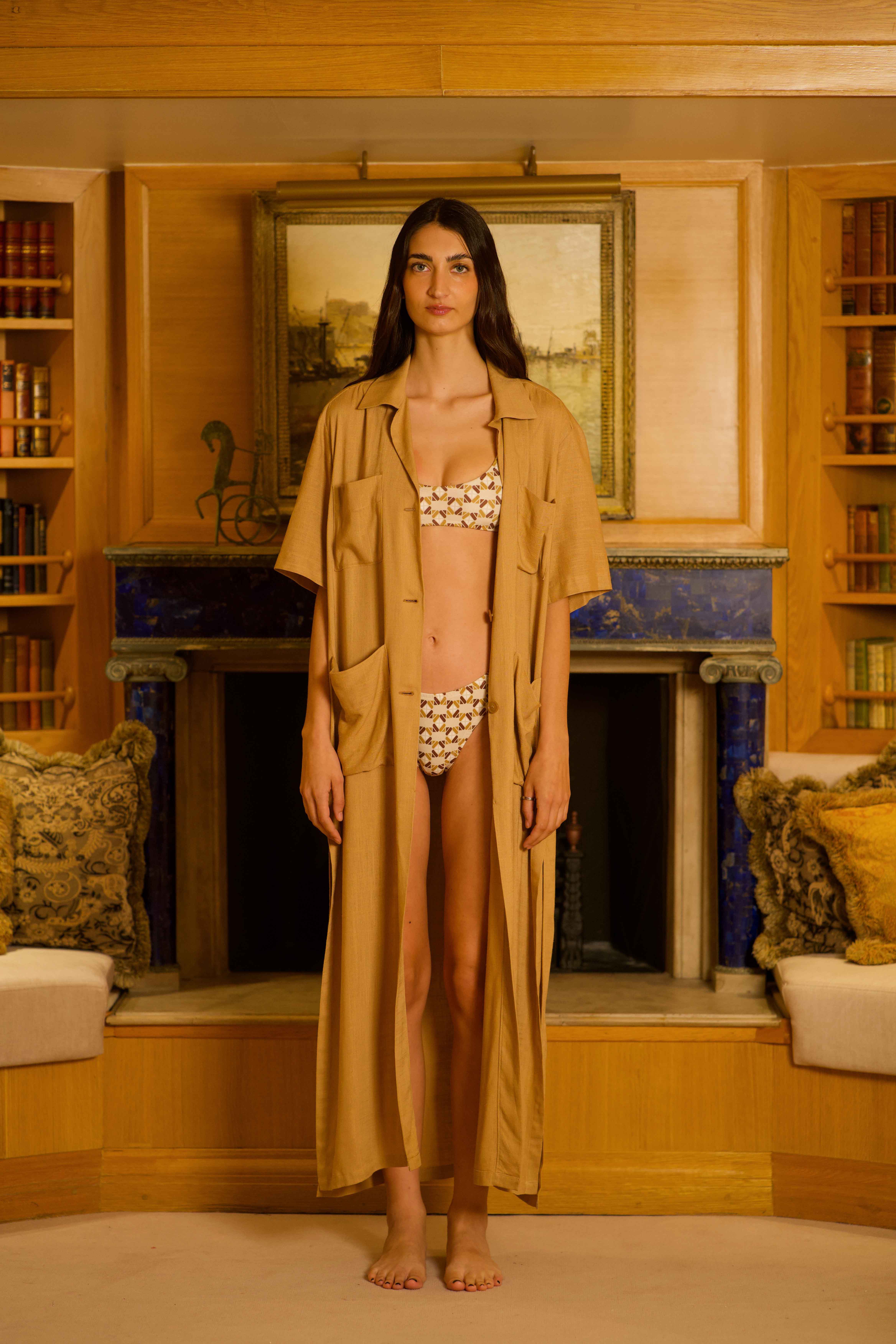 Camicia Mare Donna Camel