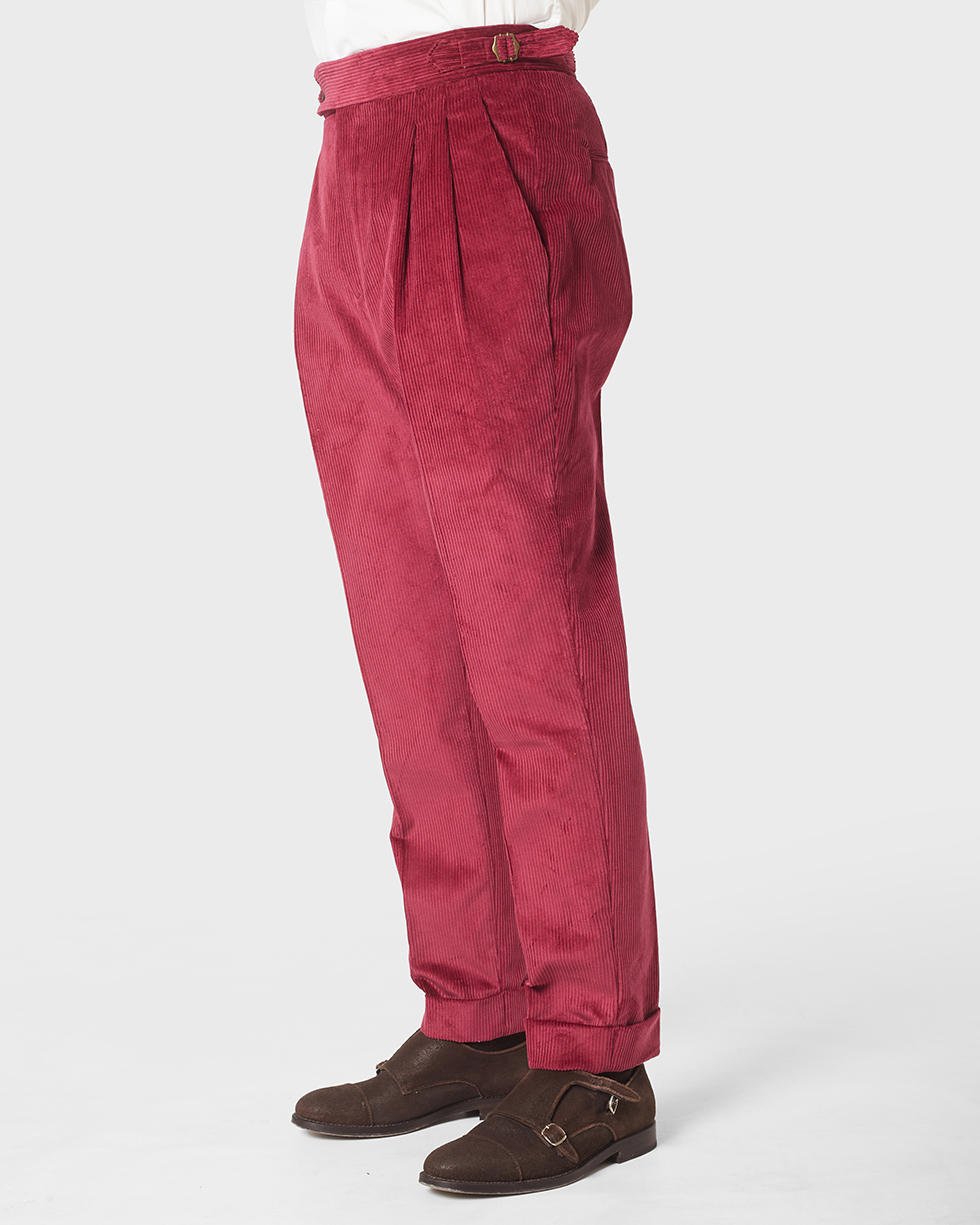 Pantalone 1 Alto Corduroy Fuchsia