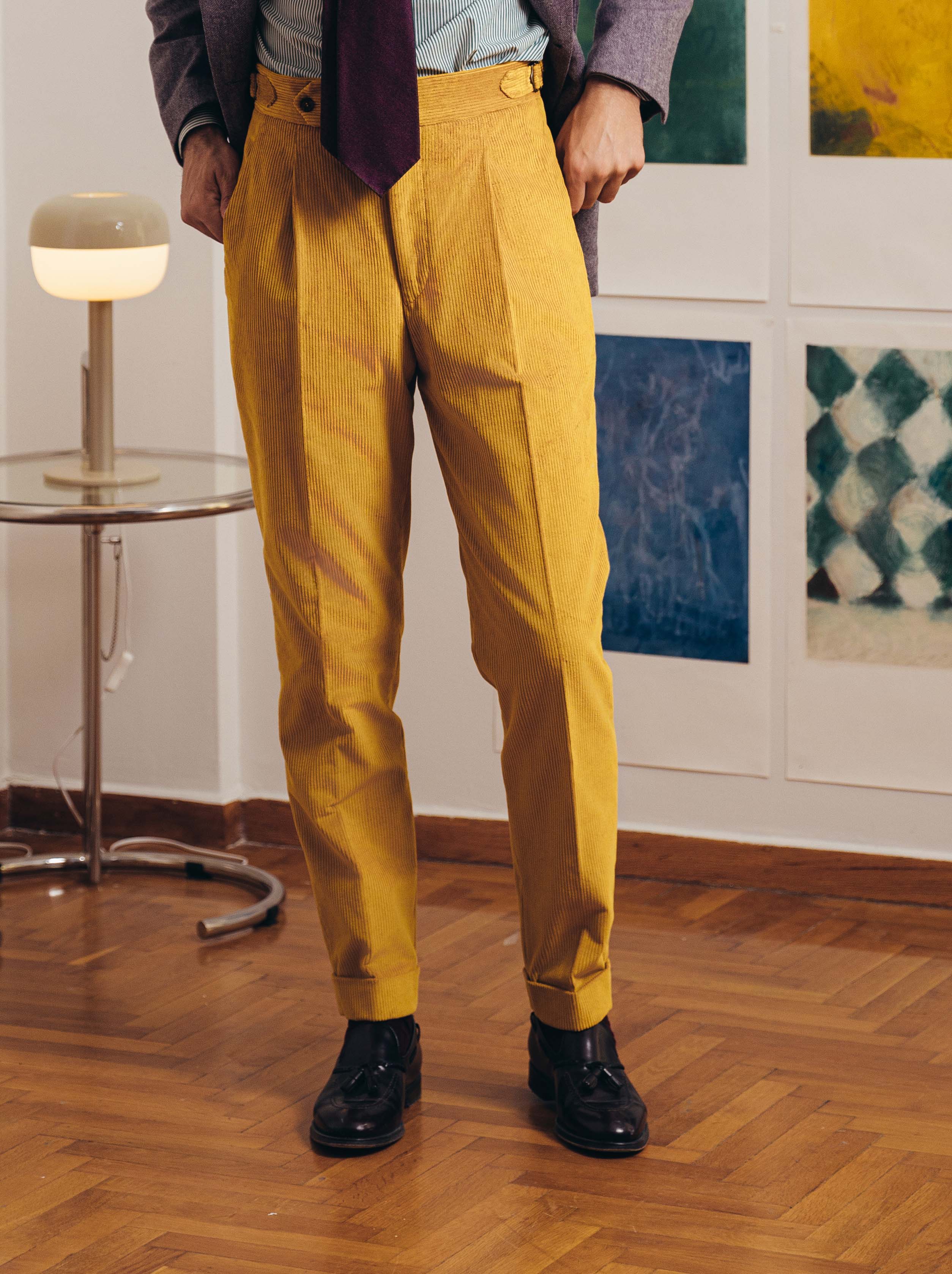 Pantalone 1 Alto Giallo Cord