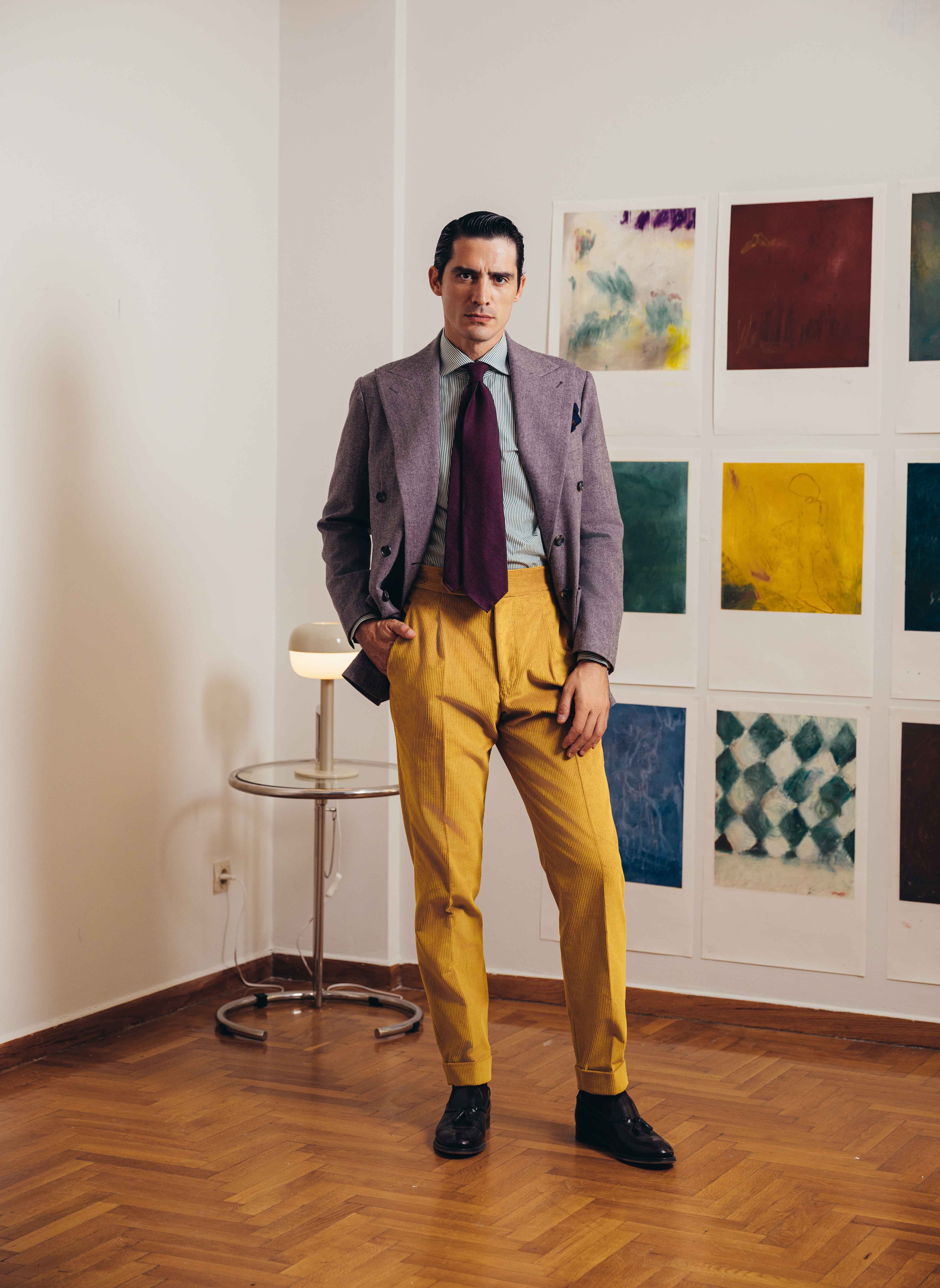 Giacca Doppiopetto Lila Herringbone