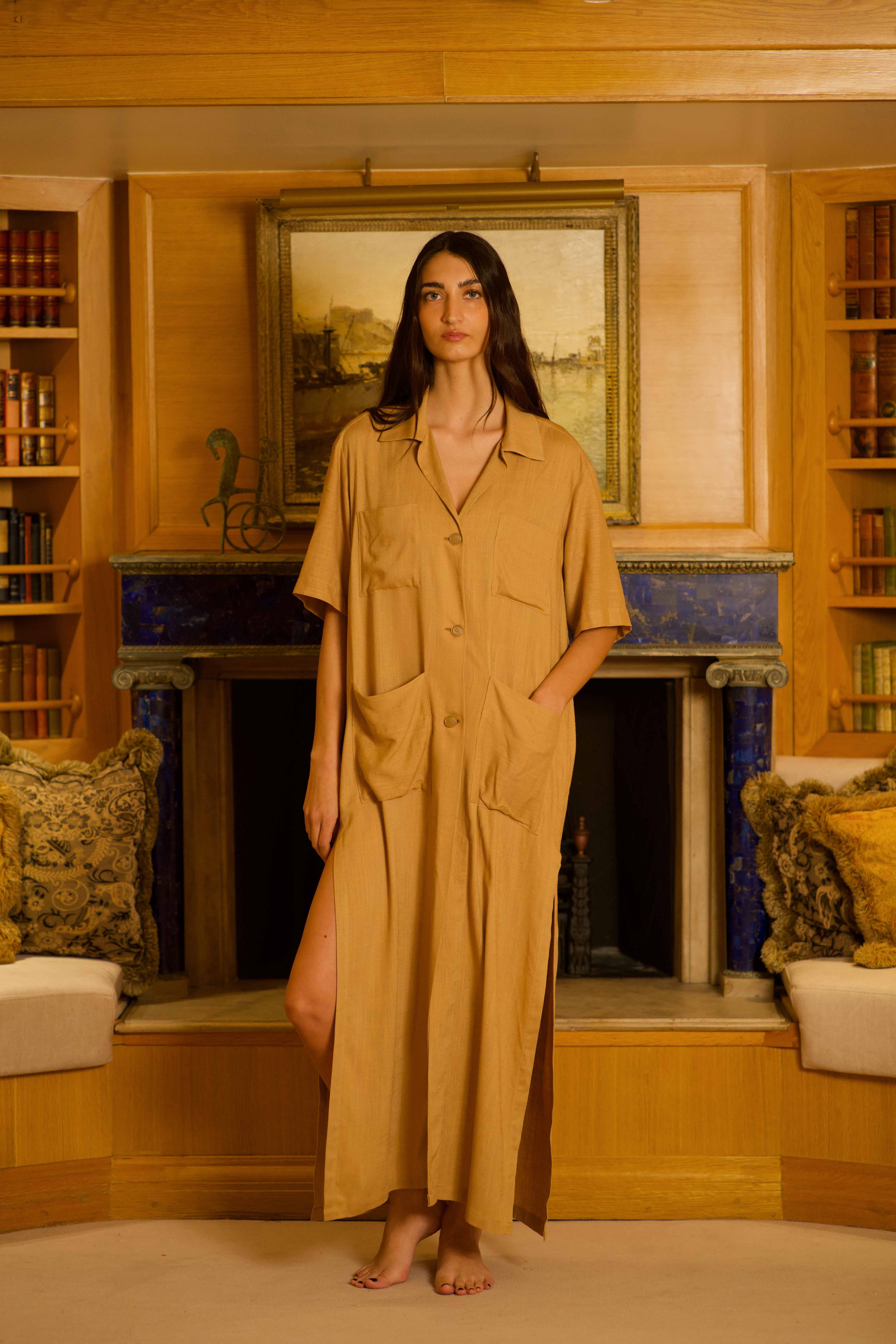 Camicia Mare Donna Camel
