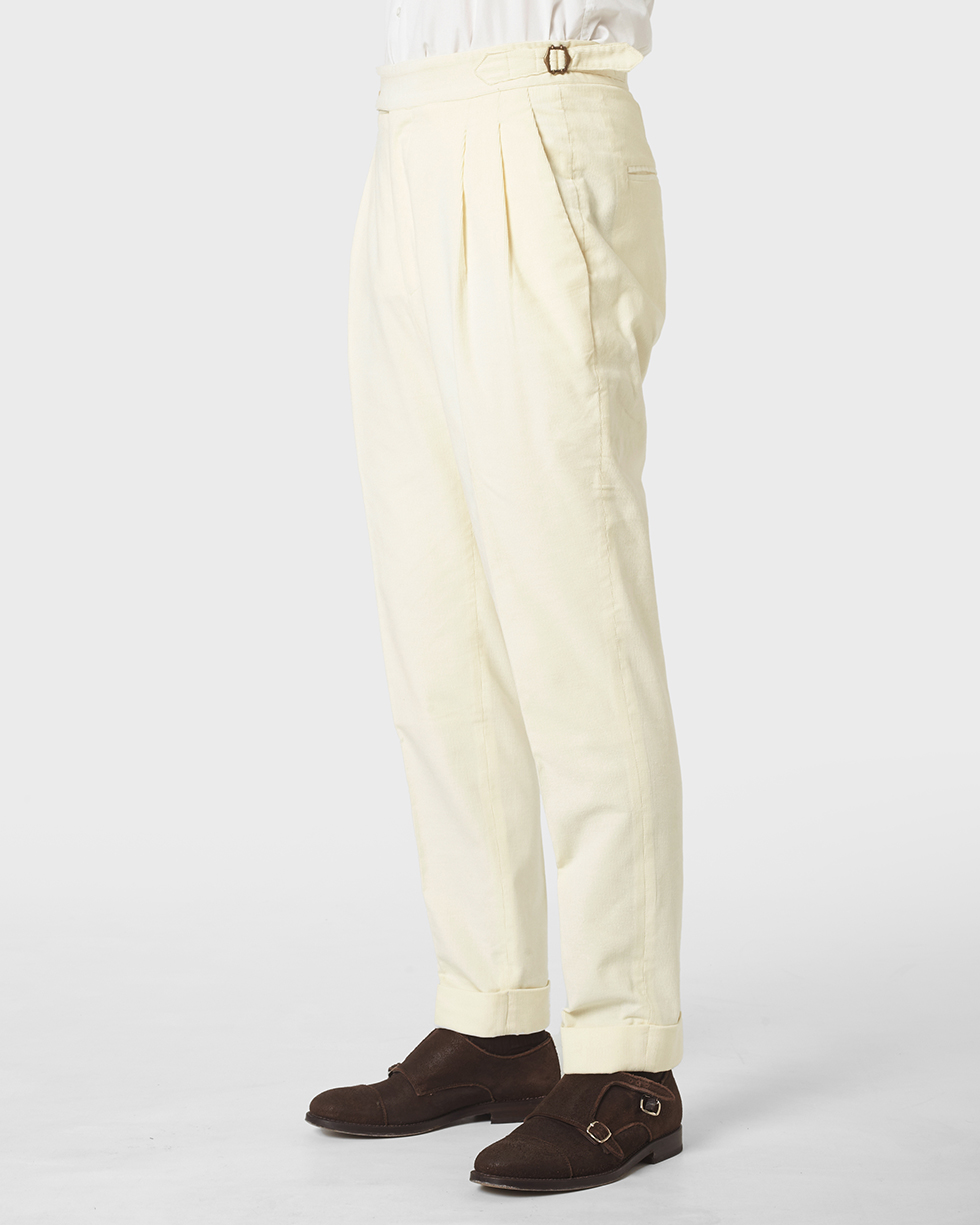 Pantalone 1 Alto Corduroy Off White