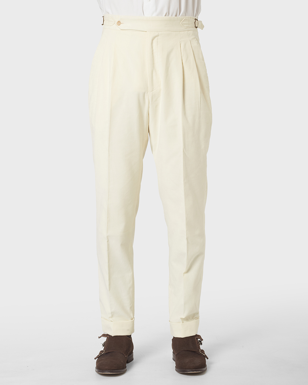 Pantalone 1 Alto Corduroy Off White