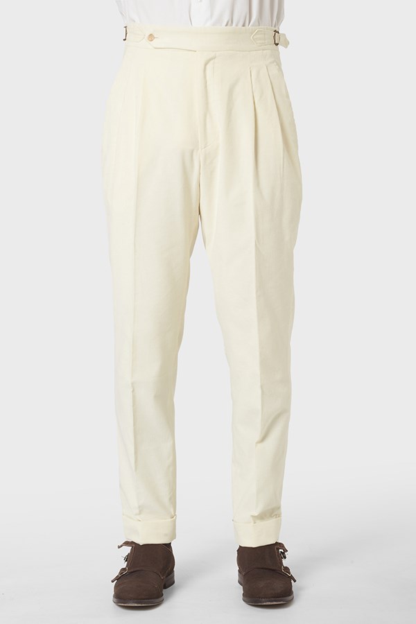 Pantalone 1 Alto Corduroy Off White