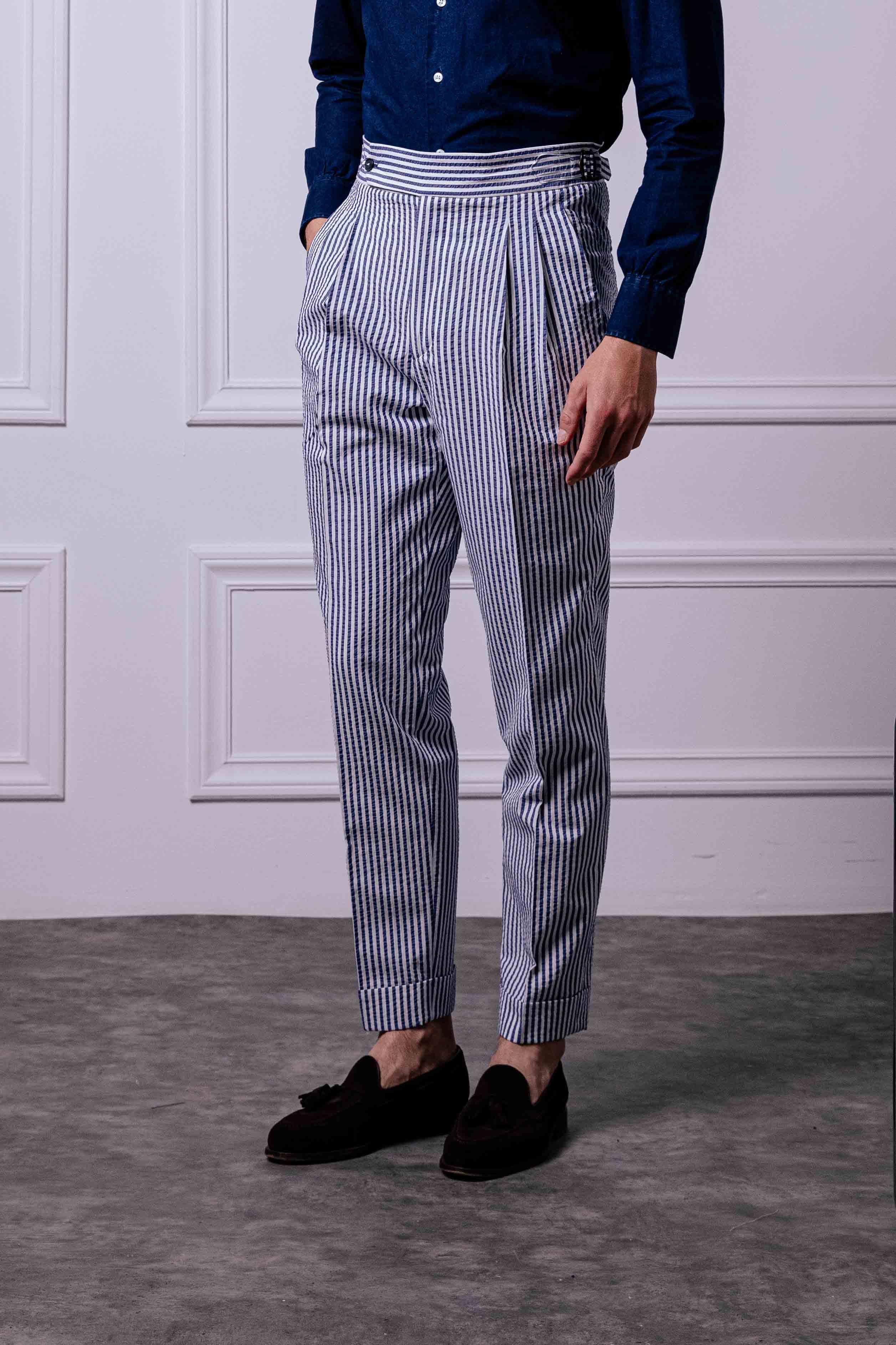 Pantalone 1 Alto Seersucker Classico